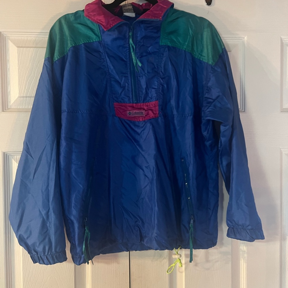 Columbia Blue Jacket with Green and Pink Accents